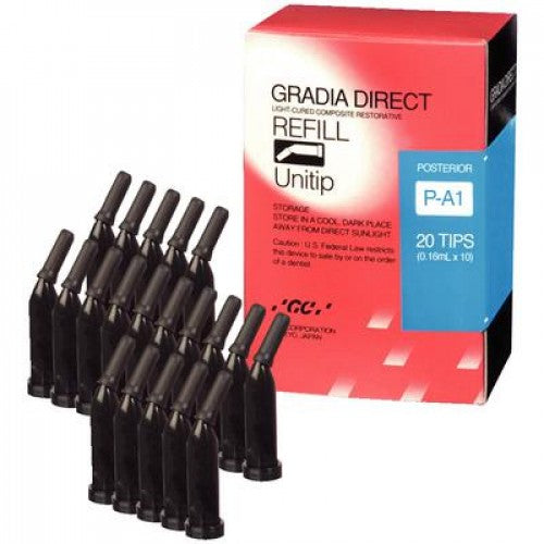 GC 003356 Gradia Direct Hybrid Resin Composite Restorative Unitips P-A2 20/Pk GC 003356 Gradia Direct Hybrid Resin Composite Restorative Unitips P-A2 20/Pk
